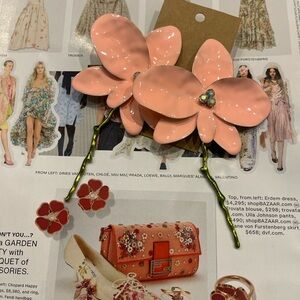 Large Pink Floral Earrings